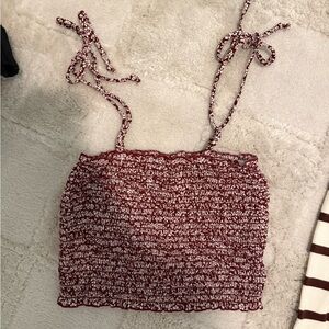 Windsor Burgundy and White Knit Camisole